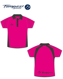 Umpire Style Men's Pink Black Polo Shirt